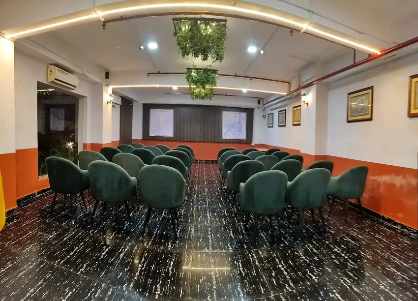 The Silken Hall banquet setup at Hotel Shubham Grand, Patia